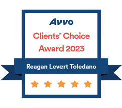 Avvo Clients' Choice Award 2023 Reagan Levert Toledano 5 Star